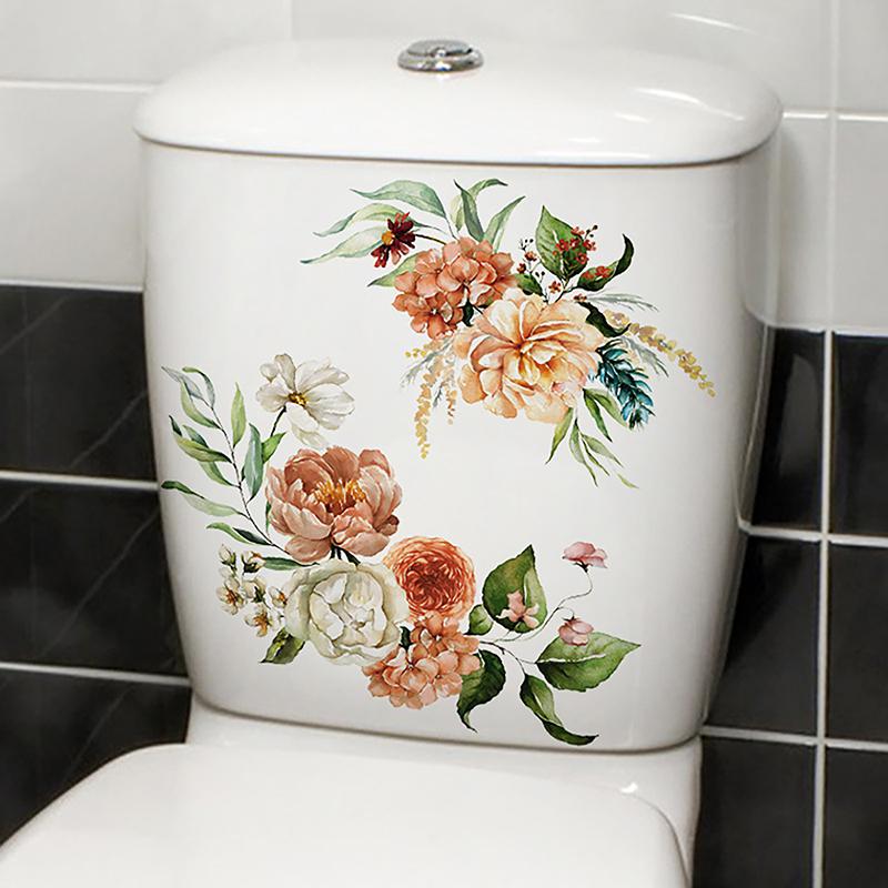 Schmetterlings-Blumen-Toilettensitzaufkleber, selbstklebende Toilettendeckel-Aufkleber, abnehmbare DIY-Aufkleber für Badezimmer, Heimdekoration, Ornamente