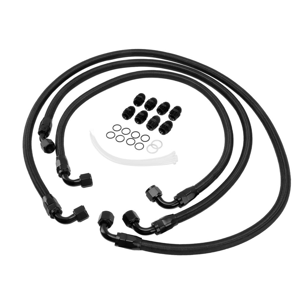 Transmission Cooler Hose Kit Metal Nylon Replacement for 6.6L Duramax LLY LBZ LMM 2006‑2010