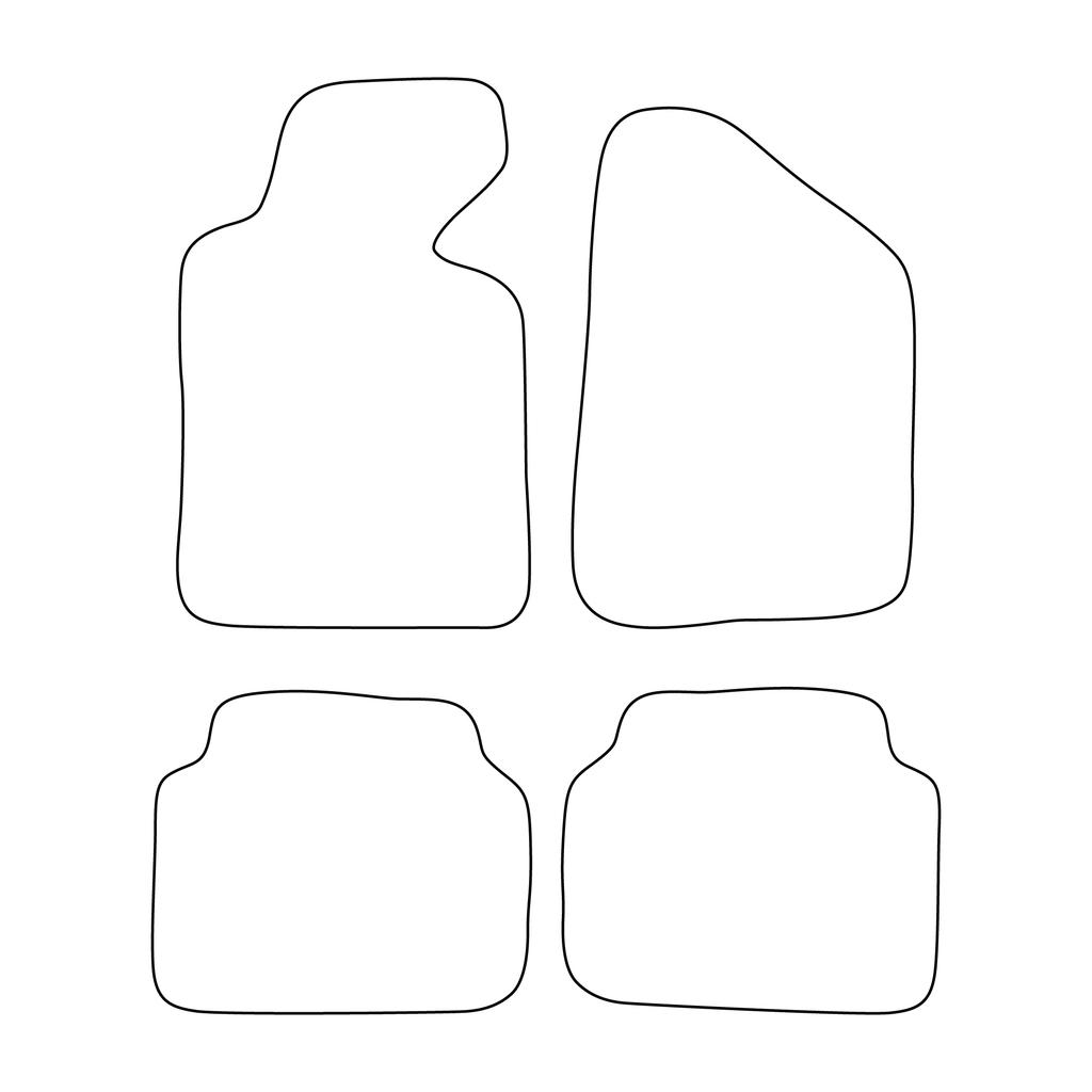 [Blm]Re022 Black - Set Of Velour Floor Mats To Fit Renault Safrane 1996-2002 - Black Trim