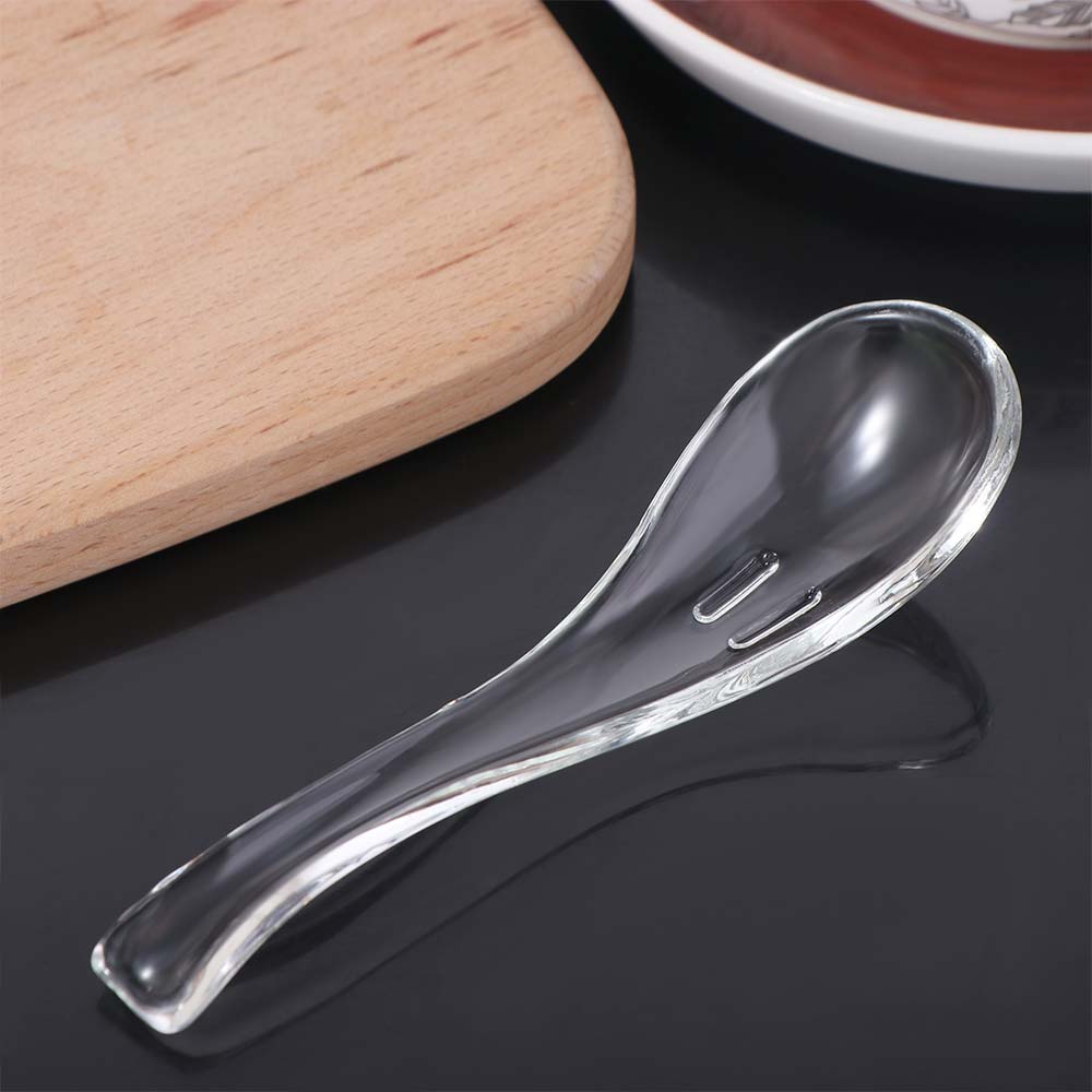 Transparent Condiment Spoons Exquisite Dessert Teaspoons Crystal Glass Spoon  Hotel