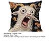 Screaming Goat Cushion Cover Decorative Throw Pillow Cover Removable Washable Goat Pillowcase for Home Farmhouse Sofa