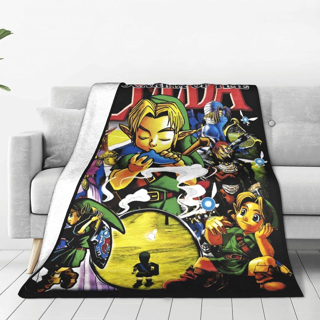 Z-Zelda Legends Flannel Throw Blankets Cartoon Game Anime Blanket for Bed Office Warm Plush Thin Quilt