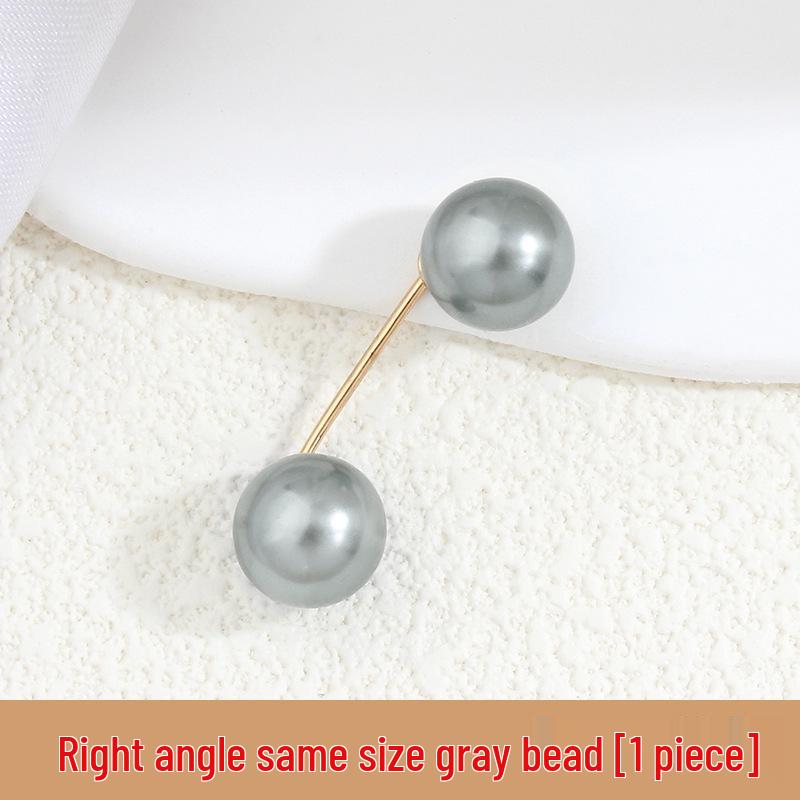 Waist-Cinching Pin: Adjustable Brooch with Pearl Button for Slimming and Anti-Exposure