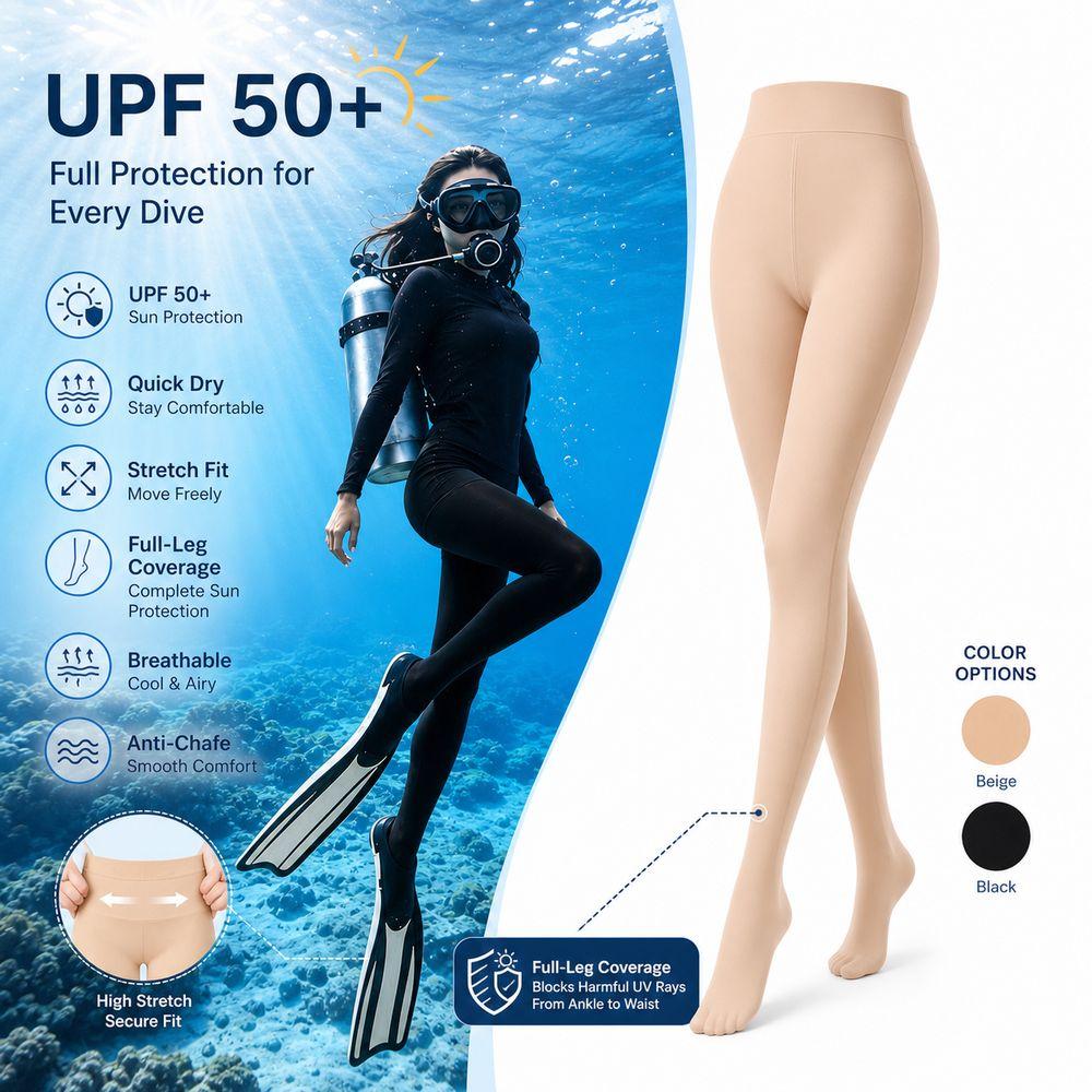 Sun Protection Diving Tights Ice Silk Full Foot Leggings New Swim Leggings