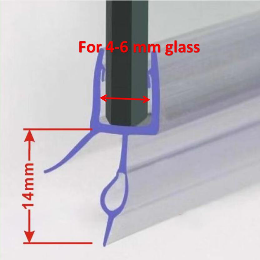 Bath Shower Screen Door Seal Strip for 4-6mm Glass Glue-free Waterproof Weatherstrip 50cm PVC Sealing Strip Bathroom Accessories