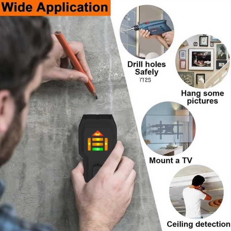 Pipe Detector Metal Detector with LED Indicator Audios Alarm Multifunction Wall Metal Finder Scanning Tool Professional