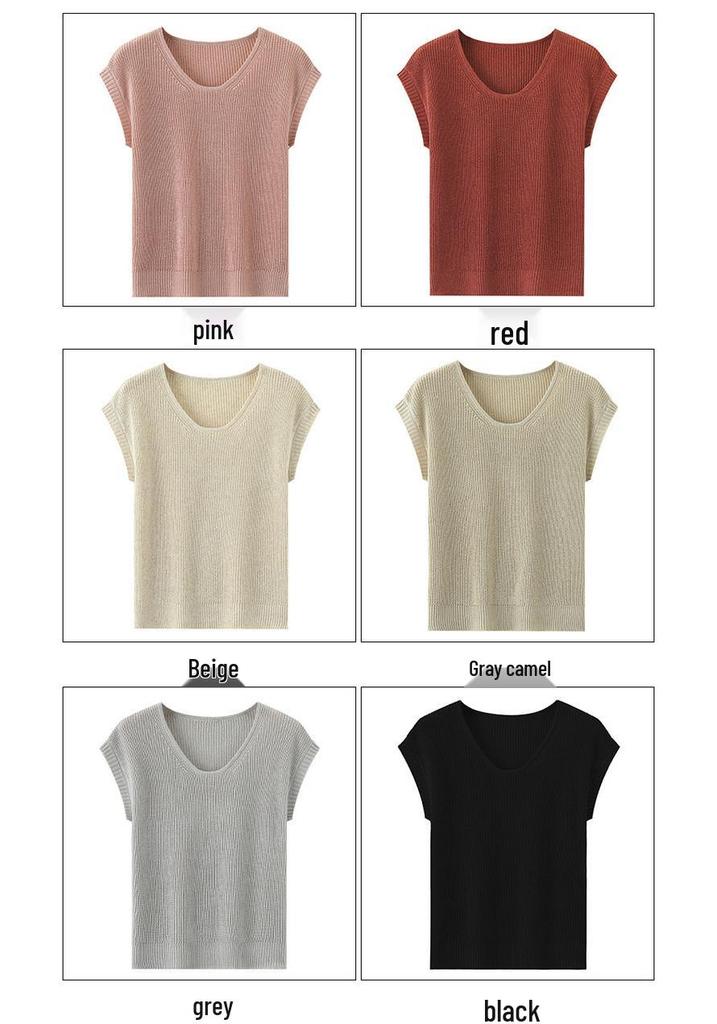 Plus Size Sleeveless Linen Knit Top - Women's Breathable Spring/Summer Pullover