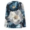 Women's Fashion Hem Slit Casual Retro Floral Print Round Neck Long Sleeve Top