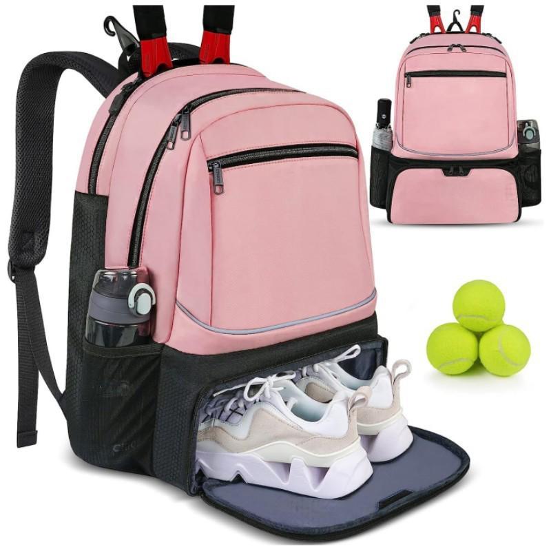 Großer Sportschläger-Rucksack mit separatem Schuhfach und mehrschichtigem Stauraum für Reisen