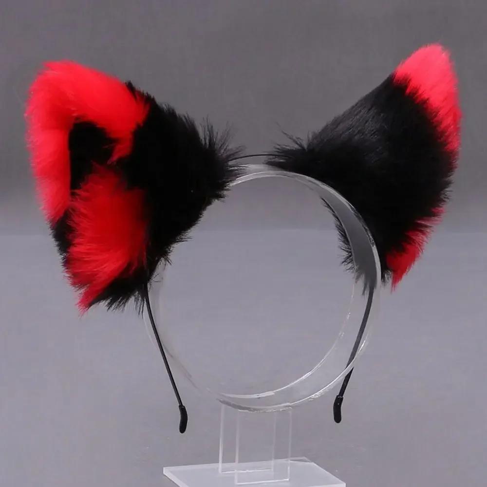 Womens Lolita Plush Hair Ornaments Animal Cat Ears Hair Halloween Party Hair Hoops Anime Cosplay Fancy Props