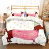 3D Dachshund Quilt Cover and Pillowcase Single Double Queen King Bedding Set