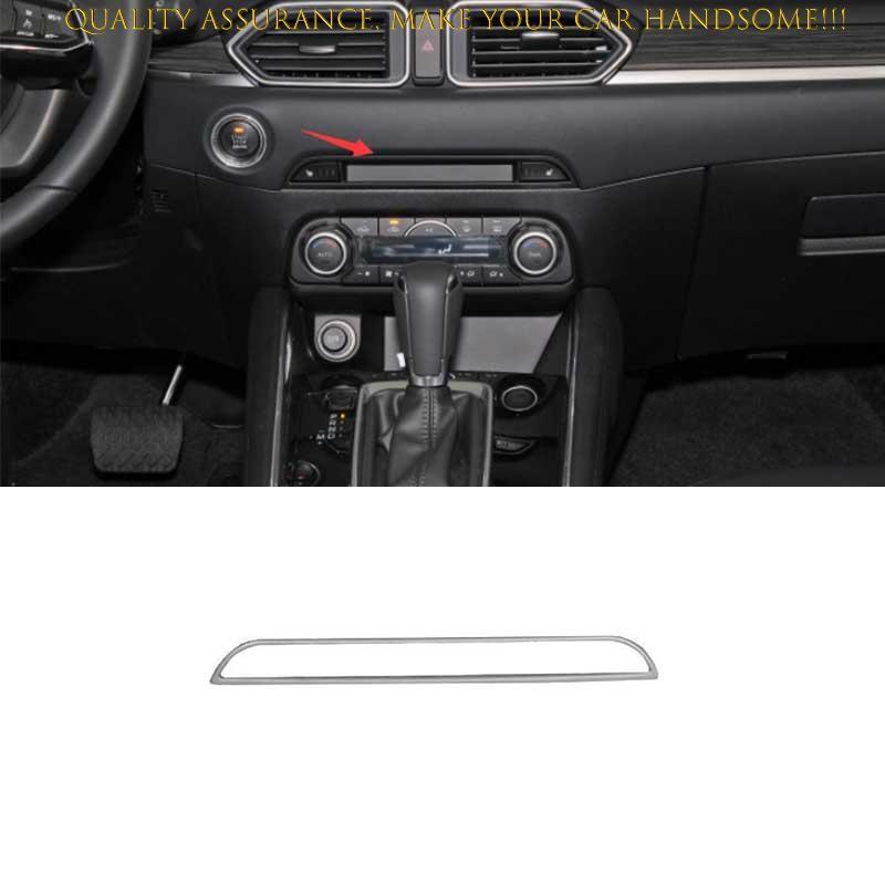 For Mazda CX-5 2017-2024 Silver Titanium Center Console CD Switch Panel Trim 1PC