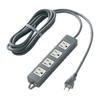 Power Strip Ground 15A 4 Outlets Magnet 3m Cord Black Size 201.2×44×26mm