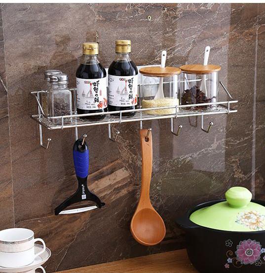 Rust Proof Stainless Steel Bathroom Shelf Shampoo Holder Adhesive Bathroom Shower Caddies