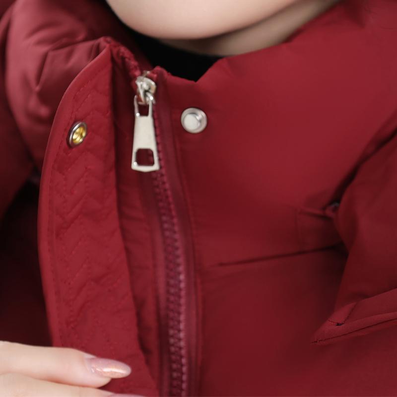 Μεγάλα Μεγέθη XL-5XL Μπουφάν Γυναικών Μέσης Ηλικίας Χειμωνιάτικα Μακριά Παρκά με Κουκούλα Χοντρά Ζεστά Κομψά Γυναικεία Μπουφάν