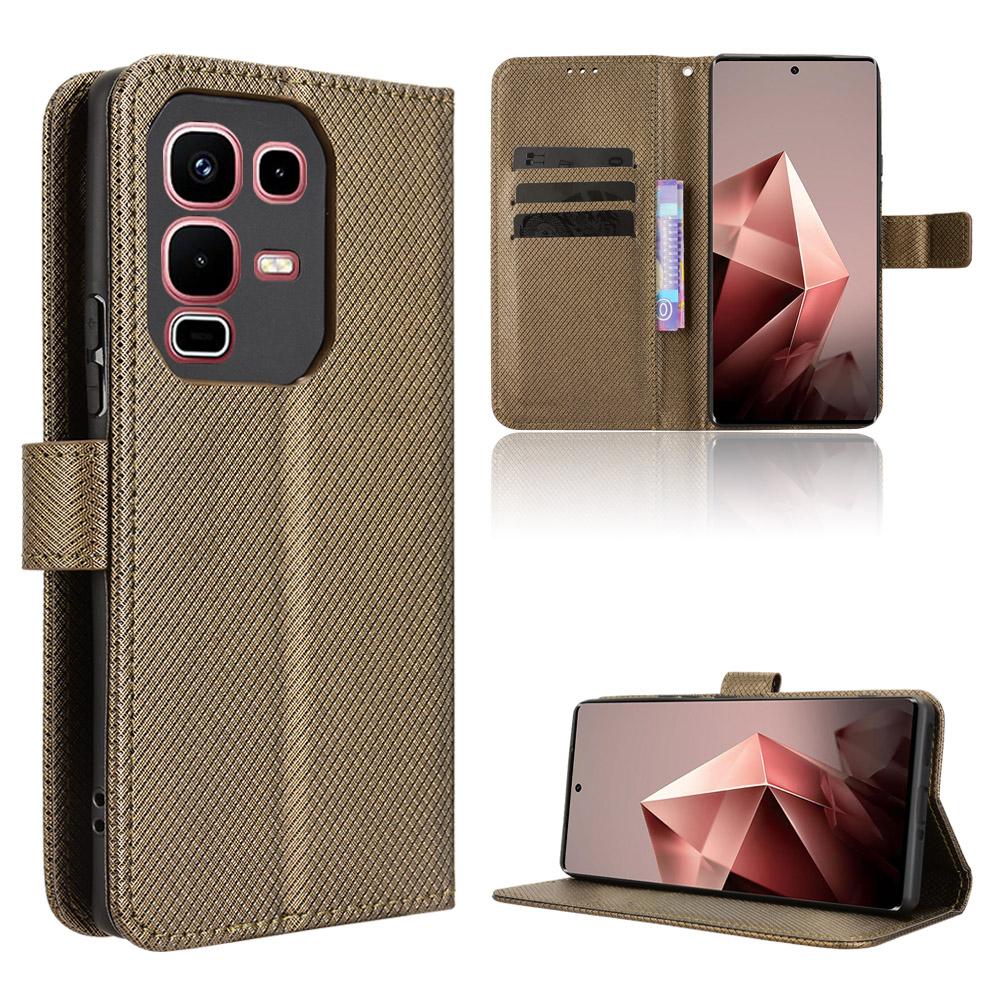 For Infinix Note 50s 5G Leather Wallet Case with Strap Diamond Texture Phone Cover