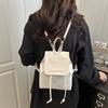 Vintage American College Style Fashion Texture Solid Color Casual Design Commuter Handheld Backpack Female