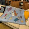 Designer Cartoon Tassel Jacquard Blanket & Sofa Tapestry Wall Hanging