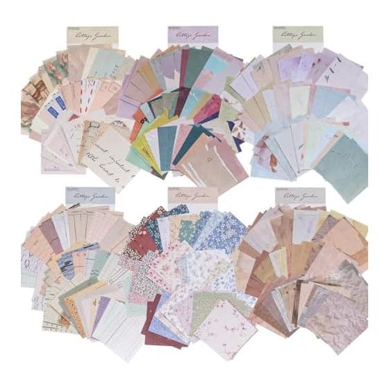 Design paper, background paper, collage, material, material paper, retro, floral pattern, large quantity, Japanese paper, collage paper, material