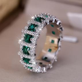 Dainty Charm Square Green Zircon Shining Rings for Women Luxury Wedding Banquet OL Fashion Jewelry Accessories