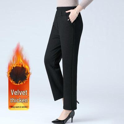 Damen Dick gefütterte Samt gefütterte Elastische Taille Freizeithose