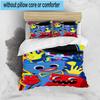 Blue Monster Huggy Family 3pcs Bedding,Including 1pc Duvet Cover And 2pcs Pillowcases Perfect for Christmas,Ideal for Bedroom, Dormitory