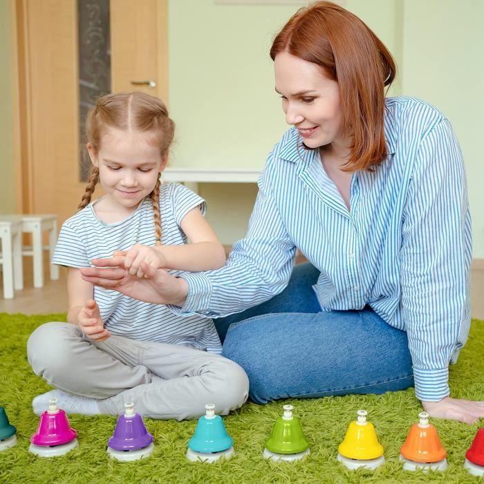 Cloches à Main Colorées à 8 Notes avec Partition &amp; Coffret Cadeau pour Bébés &amp; Enfants - Cloches Musicales Montessori - Cadeau de