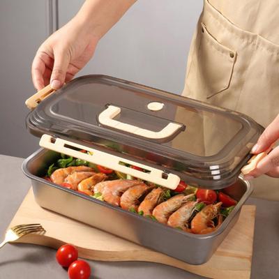 Edelstahl Frischhaltebox mit Datumsdeckel Auslaufsichere Lebensmittelaufbewahrungsbox Lebensmittelqualität Kühlschrank Frischhaltebox für Essiggurken Früchte Snacks Reste