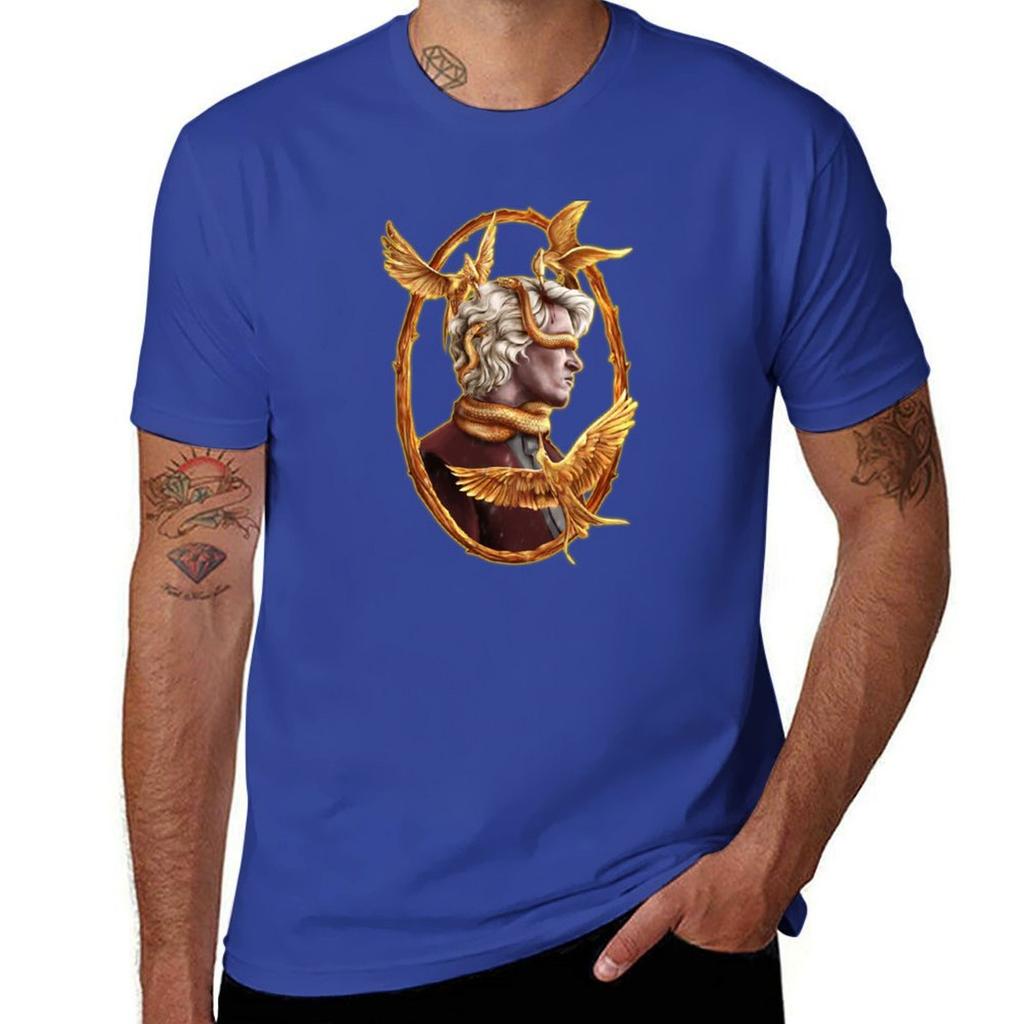 Coriolanus Snow I Can Fix Him Hunger Games Tshirt Vintage Clothes Summer Tops Black T Shirts for Men