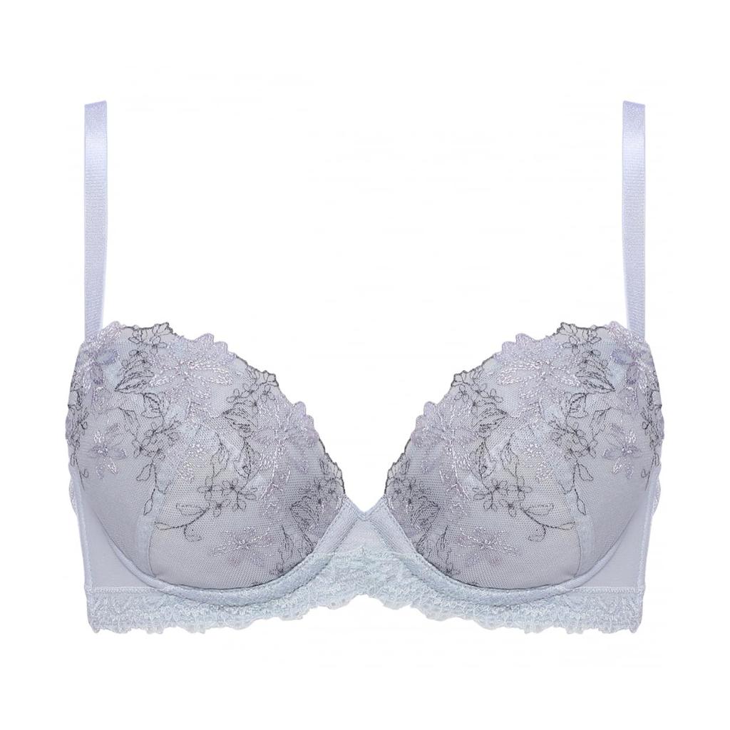 AMOSTYLE BY Triumph Entry Collection Backless Bra Panty Beloved M007 Size B65M & Set, Flower, (Blue),