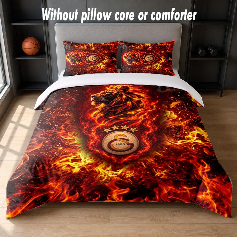 Galatasaray FC Design Bed Bedding Set 1 Duvet Cover + 2 Pillowcases Soft Breathable Household Bed Linens