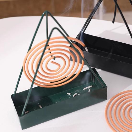 

1/2Pcs Triangle Incense Coil Holder with Spiral Incense Hanger Stand Catcher Tray Repellent Portable Incense зелений