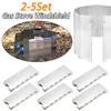2-5Set 8/10 Plates Folding Stove Windscreen with Storage Bag Aluminum Alloy Cooking Burner Windproof Screen for Camping Picnic