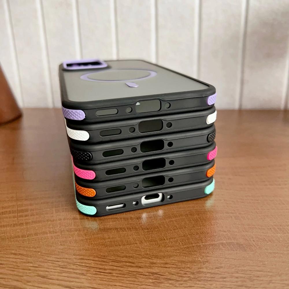 Frosted Magnetic Phone Case For Samsung A57 A37 A17 A07 A56 A36 A26 A16 A06 A55 A35 A25 A54 For Magsafe Anti-Slip Edge Cover