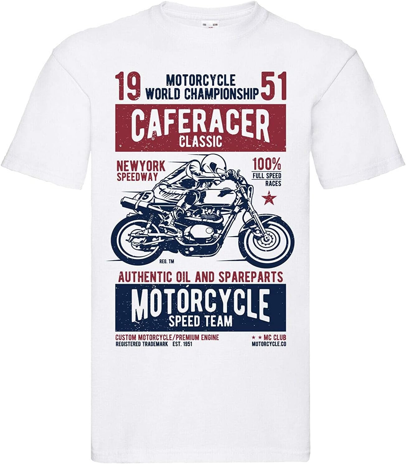 Caferacer Race Men s Men T Shirt White XS белый