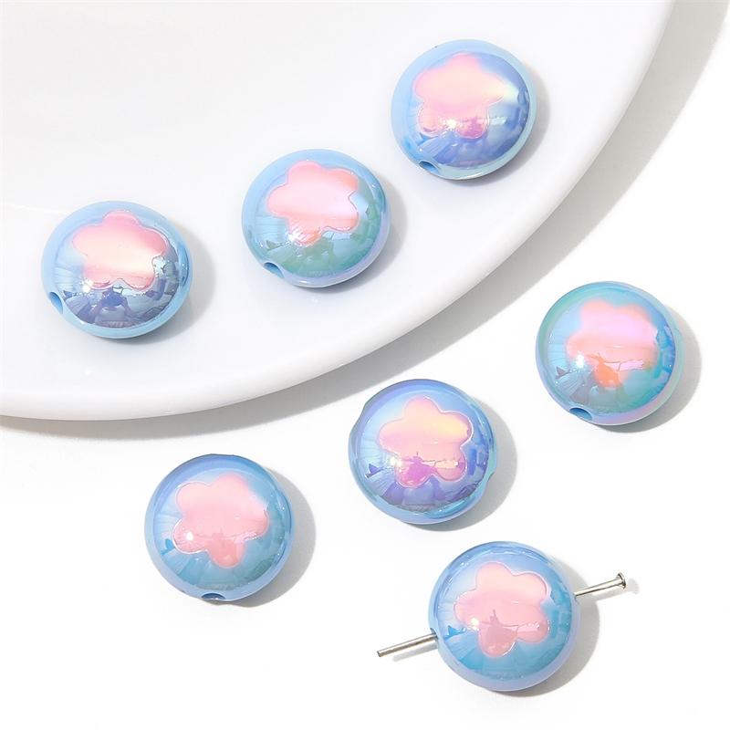 Akrylové pokovené barevné makaróny Vícebarevné krémové korálky s medvídky pro DIY Náhrdelník Náramek Náušnice Výroba šperků