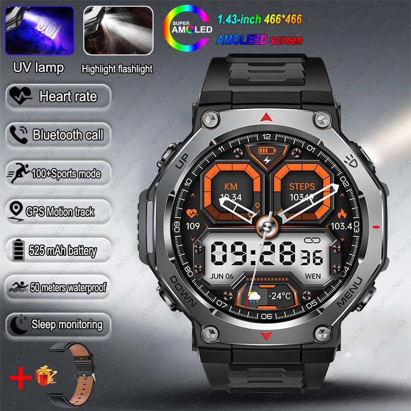NEW For T-Rex3 Smart Watch Men 10ATM IPX8 Waterproof Smart Watches Compass Altimeter Barometric 1.43'' AMOLED Bracelet