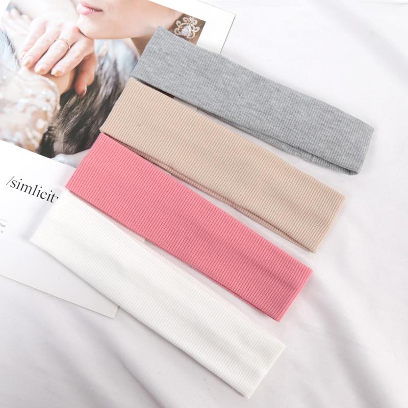 4PCS Solid Color Elastic Hairband Running Fitness Sport Headband Yoga Sweat-absorbing Headband Fashion Headband Hair Accessories