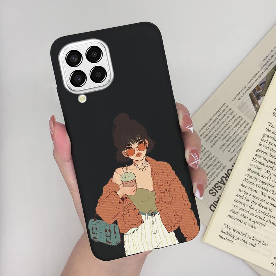For Samsung Galaxy M33 5G Case Heart Cartoon Silicone Matte Shockproof Phone Cover For SamsungM33 GalaxyM33 M 33 Funda Shell TPU