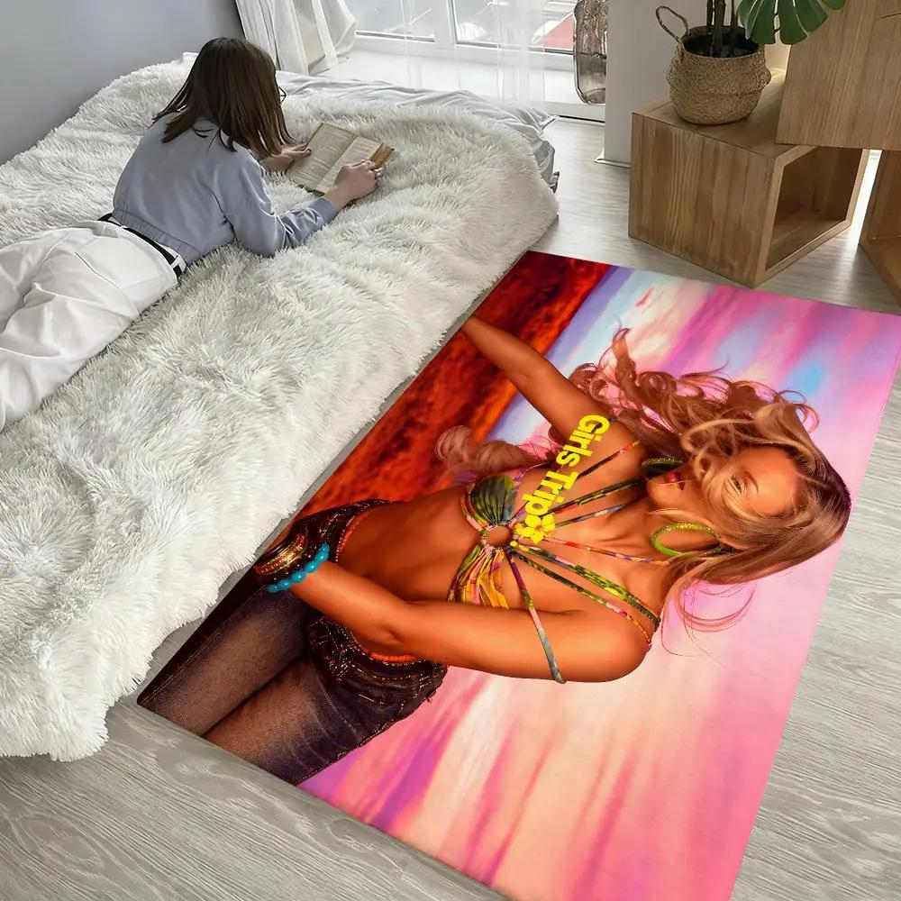 Singer Z-Zara Larsson Girls Trip Floor Mat Soft Thickened Absorbent Non-Slip Bedroom Living Room Door Mat Home Flannel Rugs