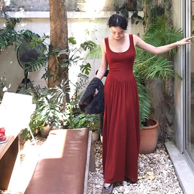 JK&JS French Style U-Neck Sleeveless Maxi Dress M