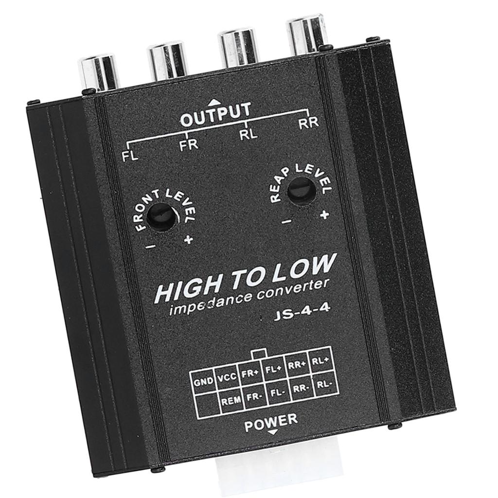 12V 4 Channel Audio Impedance Converter High To Low RCA Line Car Stereo Radio Speaker Frequency Filter