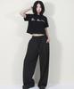 Deumakeu Solid Stripe Wide Pants Black