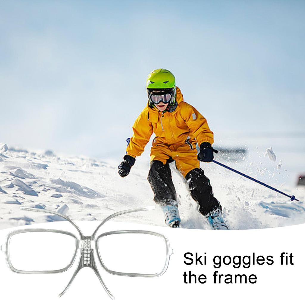 Ski Goggle Lens Insert Adjustable Ski and Snowboard Goggle Insert Adapter Flexible Bendable Inner Frame for Glasses Wearers