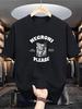 Men Casual Crew Neck T-Shirt Geometric Regular Fit Knit Fabric Slight Stretch Summer Top For Adult