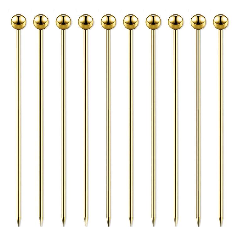 10Pcs Cocktail Picks Stainless Steel Martini Picks Reusable Metal Cocktail Pick