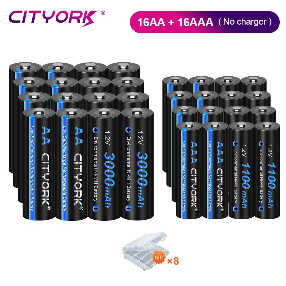 CITYORK AA rechargeable battery + AAA battery Rechargeable batteries 1.2V AA AAA NIMH NI-MH Battery Low Self Discharge Battery