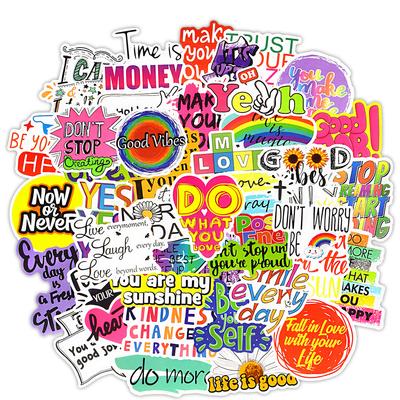 50 PCS Motivational Quotes Stickers Aesthetic English Phrases Inspirational Sticker for Kids Scrapbooking Laptop Stickers Cute
