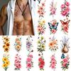 28pcs Temporary Tattoo Decorative Stickers Colorful Flower Stickers Waterproof Long-lasting Body Stickers For Arms Thighs