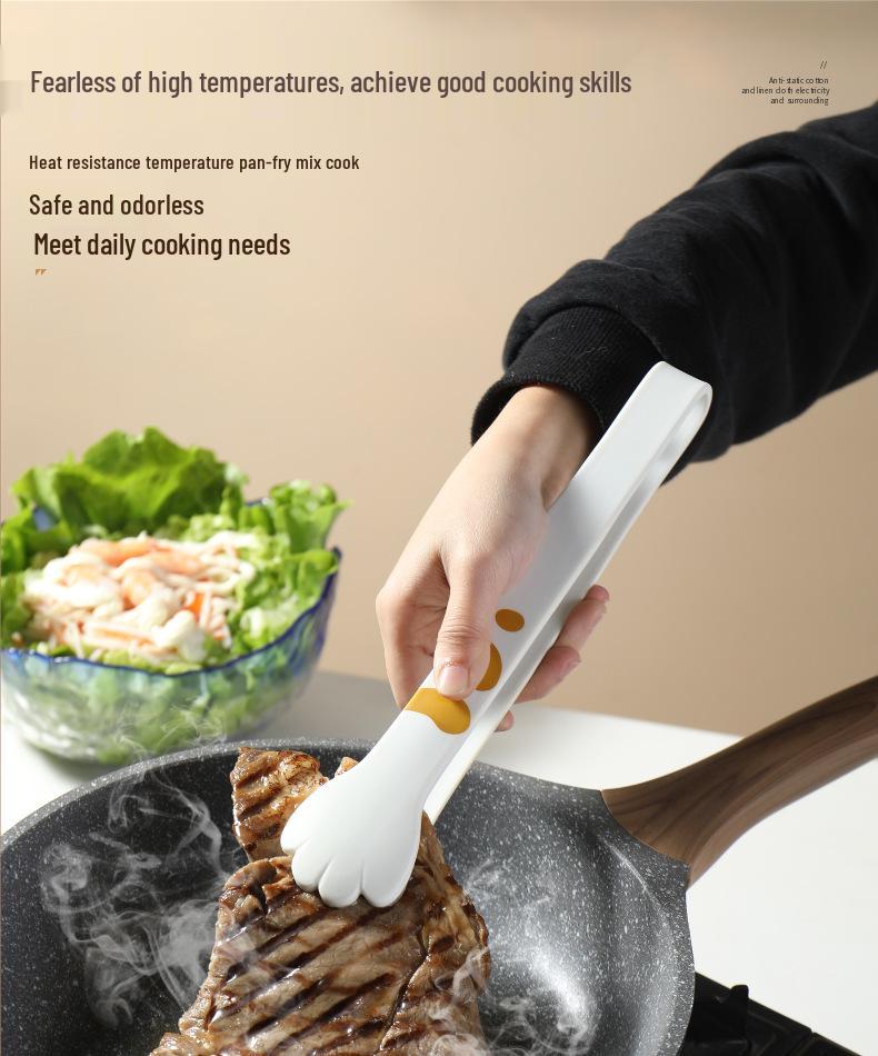 Cat Scratch Silicone Snack and Ice Tongs for Kitchen, Baking, and Barbecue